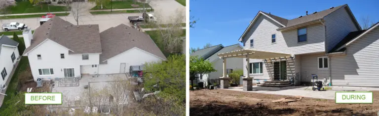 Pergola Landscaping Project Before and After