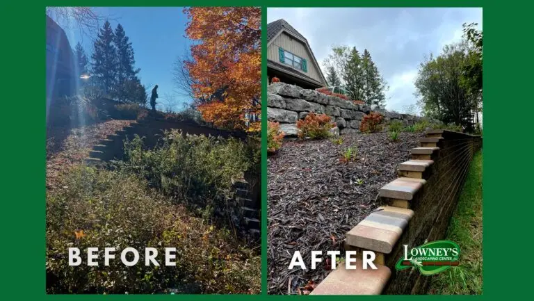 Hillside Stone Landscaping Project Before and After