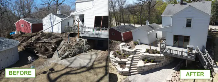 Retirement Backyard Landscaping Project Before and After