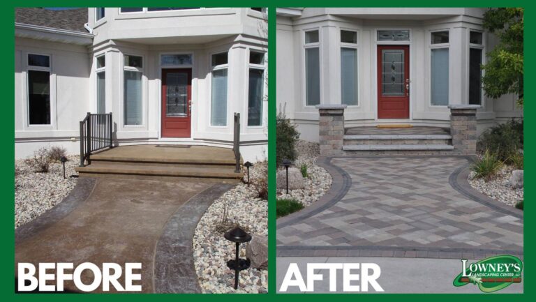 Pavers Landscaping Project Before and After