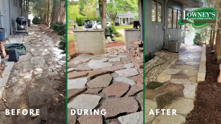 Stonework Landscaping Project Before and After