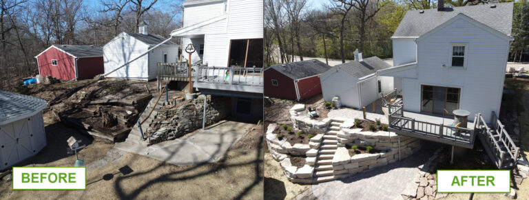 Retirement Backyard Landscaping Project Before and After