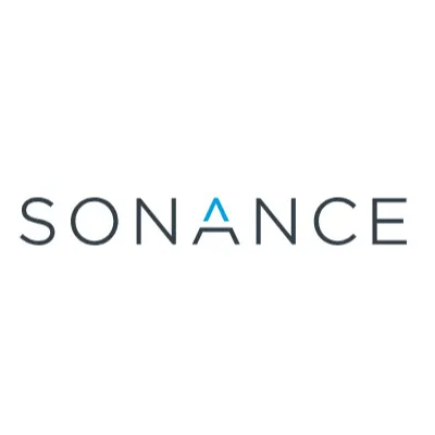 Sonance logo with blue stylized letter A