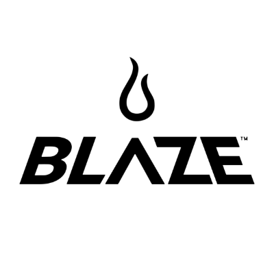 Blaze logo with flame icon above text