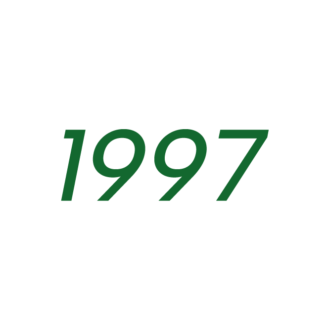 Green 1997 on white background