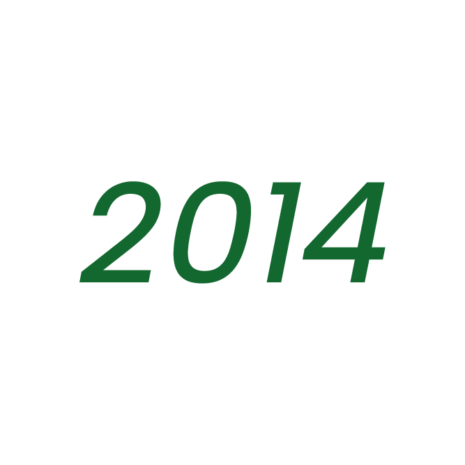 Green 2014 on light gray background